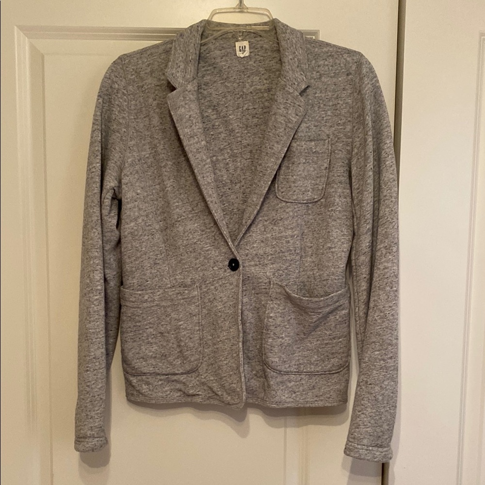 GAP Gray Knit Blazer with Relaxed Fit